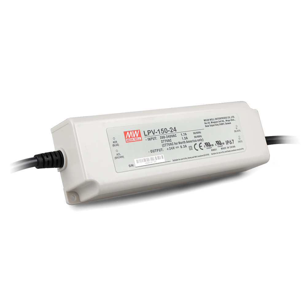 LPV-150-24 150Watt AC110V Input Voltage Mean Well High-Efficacy Waterproof DC24V UL-Listed LED Display Lighting Power Supply LPV-150-24 150Watt AC110V Input Voltage Mean Well High-Efficacy Waterproof DC24V UL-Listed LED Display Lighting Power Supply